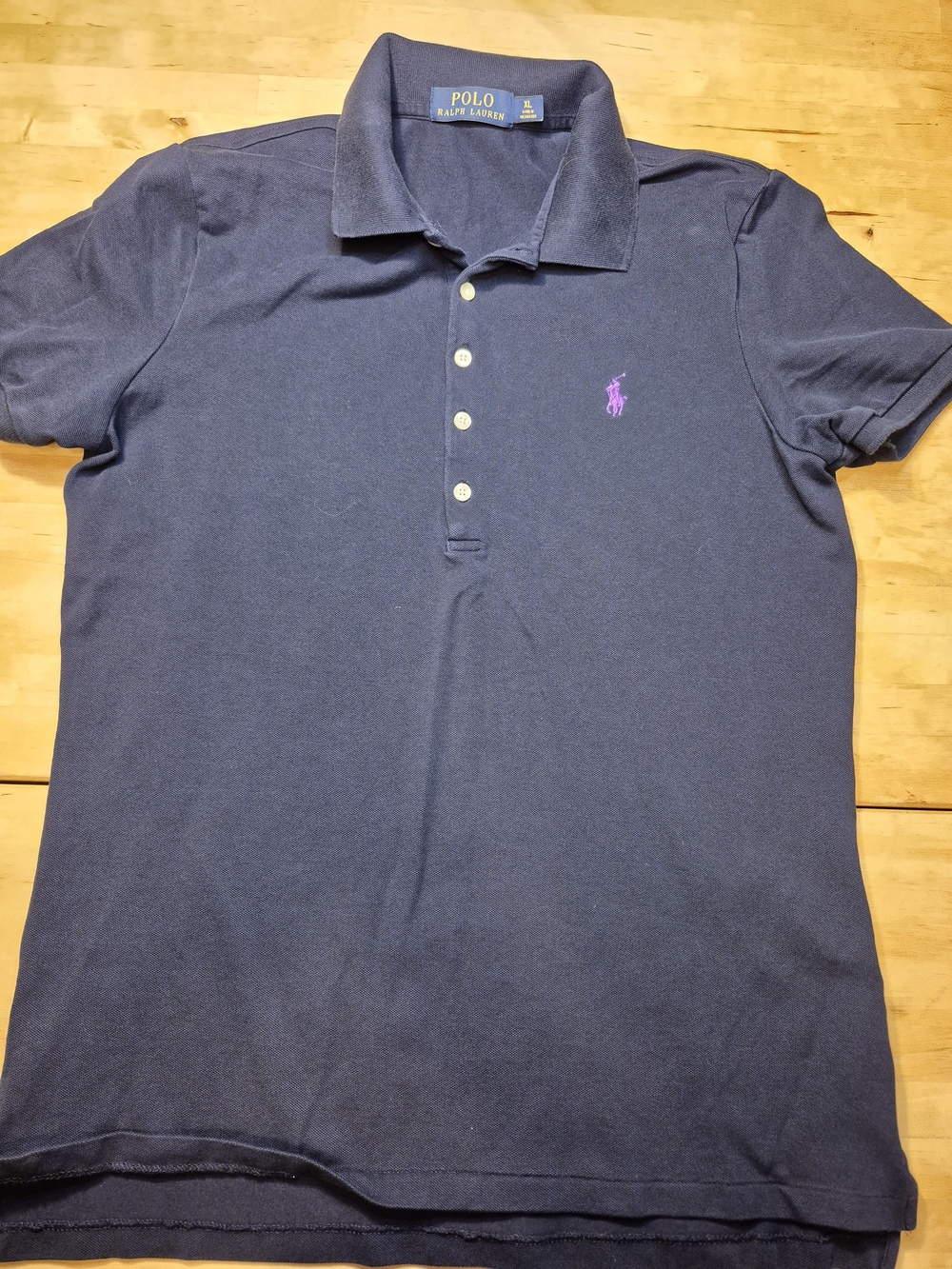 Polo by Ralph Lauren Navy Polo with Purple Pony